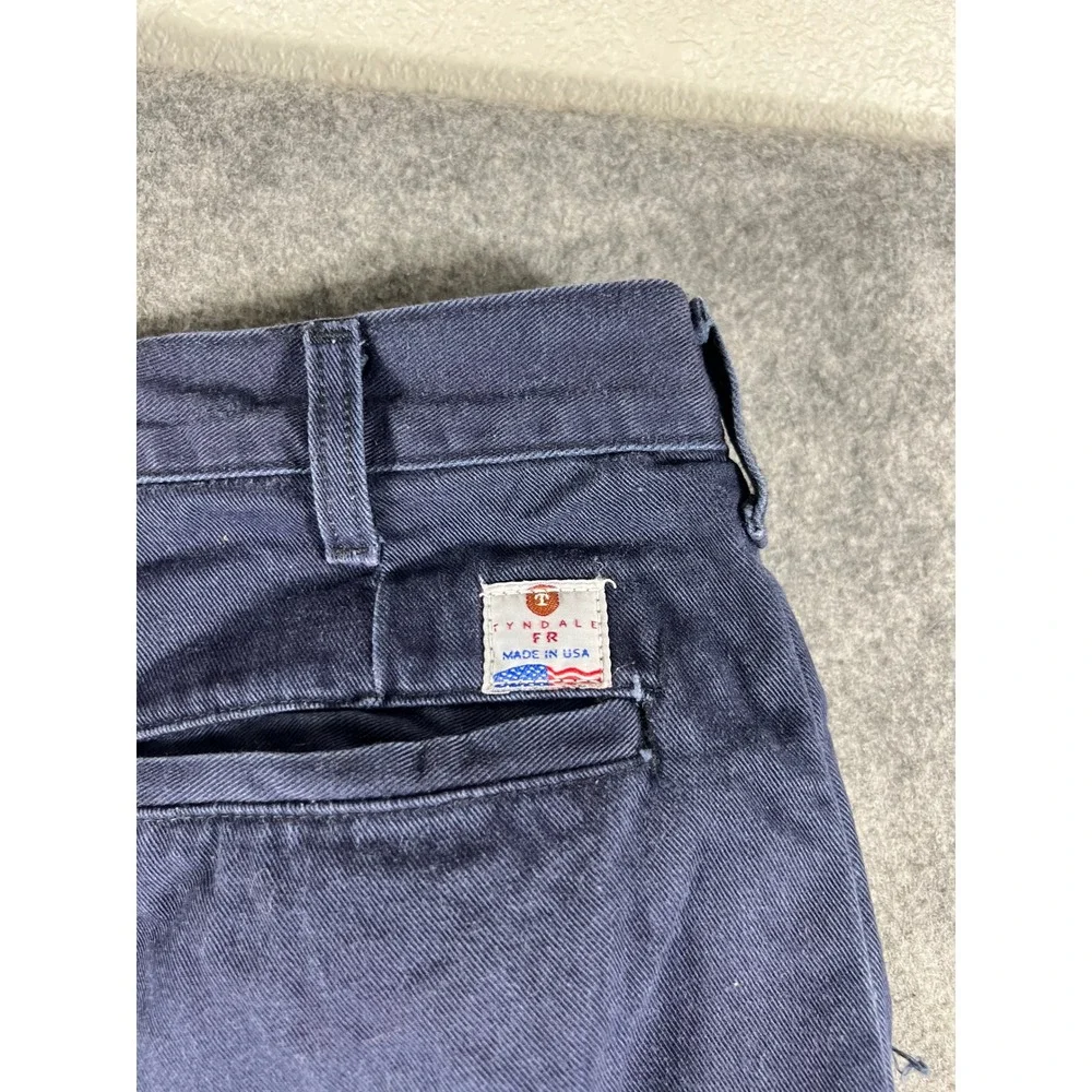 Tyndale FR Flame Resistant Chino Pants Mens 40x31 Blue Straight Leg Workwear USA